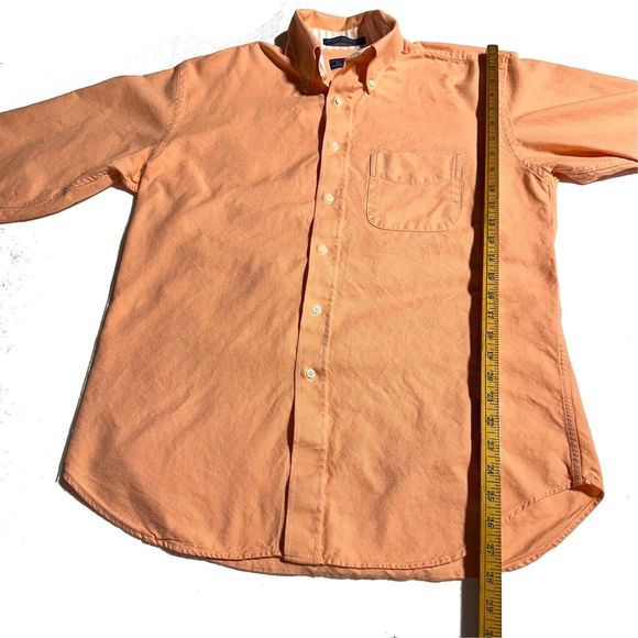 J McLaughlin Men's Peach Flip Cuff Button Down Shirt Size M 2Ply Cotton - Picture 6 of 8